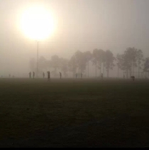 So i had a soccer game early in the morning Ultimate zombie weather Scared the shit out me