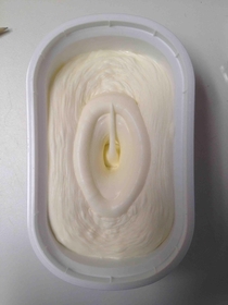 So I opened up my new spreadable butter and saw this