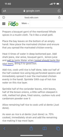 So I was reading a recipe online and 