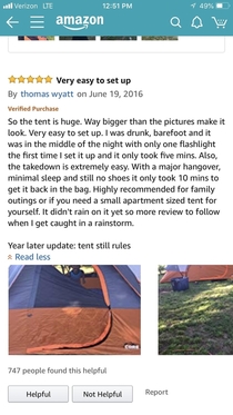 So I was shopping around for tents when I came across this review