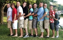 So my buddy got married a few weeks ago and this was the rehearsal picture for the groomsmen
