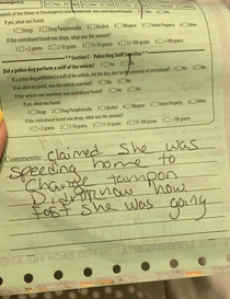 So my friend got a ticket the other day