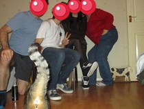So my friends cat photobombed the family photo