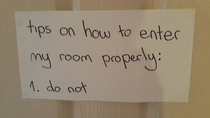 So my sister just put this up on her bedroom door