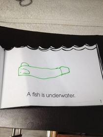 So my son likes to draw fish