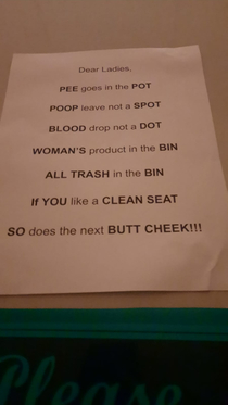 So my wife found this poem at her jobs restroom
