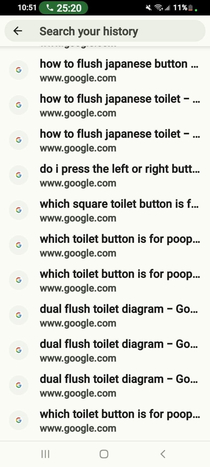 So my  years old sister got the chance to use one of the fancy toilets and this is what I found on her phone