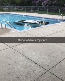 So someone at my apartment drove their car into the pool