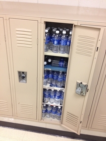 So this kid near my locker buys water doesnt finish the bottle then puts it in his locker Daily