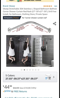 So you can hang two bodies from this shower curtain rod good to know