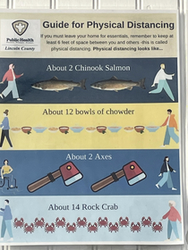 Social Distancing Guide at a crab boat