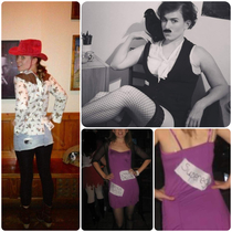 Some of my past punny Halloween costumes Reverse Cowgirl Edgar Allan Ho and Freudian Slip
