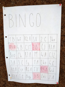 Somebody at our school made a Bingo board of classes in quarantine