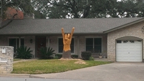Somebody in my neighborhood did this to their tree ROCK ON