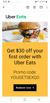 Somebody is having a field day at uber writing promo codes