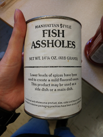 Someone donated this can to the Food Pantry I work at Sounds delightful