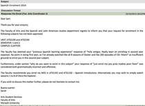 Someone from my university tried to enrol in a Spanish unit