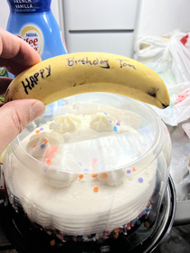 Someone got a birthday banana at the office today