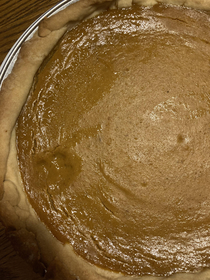 Someone got into my pie while it was cooling outside