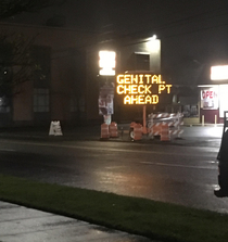 Someone hacked the highway sign