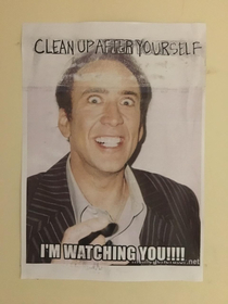 Someone in our office stuck this on this inside our toilet cubicles