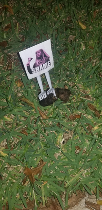 Someone is putting these up around the neighborhood