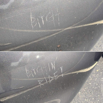 Someone keyed my buddys car so he corrected it