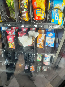 Someone let a porkchop inside of one of the vending machines we got at work