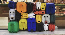Someone made faces out of these old containers They look surprised