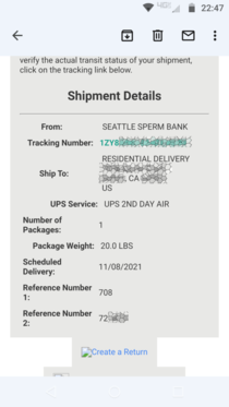 Someone mistyped their email address on their order page see xkcd  As a result I got the tracking info from UPS The package weight cracked me up