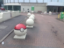 Someone painted a bollard at Heathrow