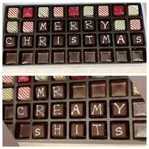 Someone rearranged the chocolates