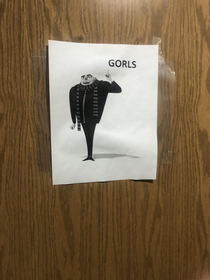 Someone taped this over the womens restroom sign where I work