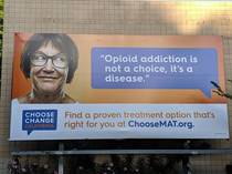 Something tells me this lady didnt think she was going to be on an opioid billboard during the photoshoot
