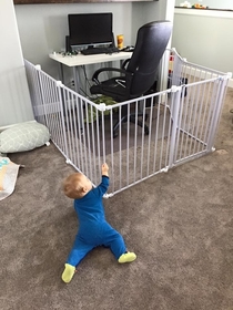 Sometimes you get a playpen to keep the kid out
