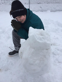 Son and I tried to make a snowman made a fat ass