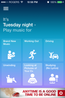 Songza knows how I like to spend my Tuesday nights