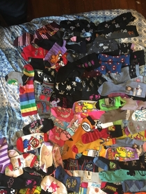 Sorting my wife and kids socks this is the reason  of my socks are plain black
