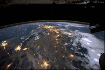 Space station soaring over beautiful planet earth