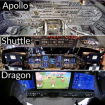 Spacecraft control panels over the years