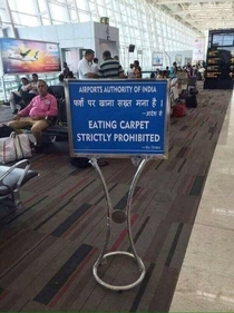 Spare the carpet Dont eat it 