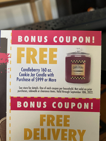 Spend  get a free candle