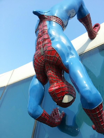 Spiderman statue with a boner