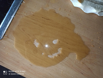 spilled coffee laughs at me