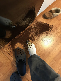 Spilled CoffeeCrocsSocks