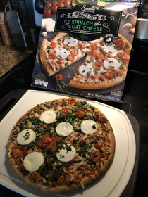Spinach and goat cheese pizza from ALDI