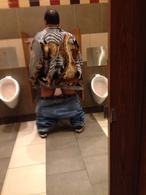 Spotted a grown man peeing like Butters in a casino bathroom