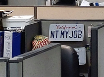 Spotted in a California DMV workers cubicle