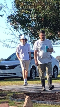 SPOTTED -My wife took a paparazzi styled pic of my son and me by accident