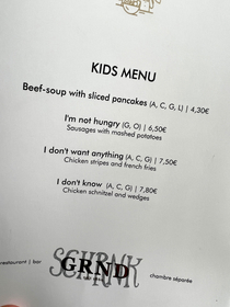 Spotted on our menu tonight in Vienna Feeling for all the parents after a big day of sight seeing